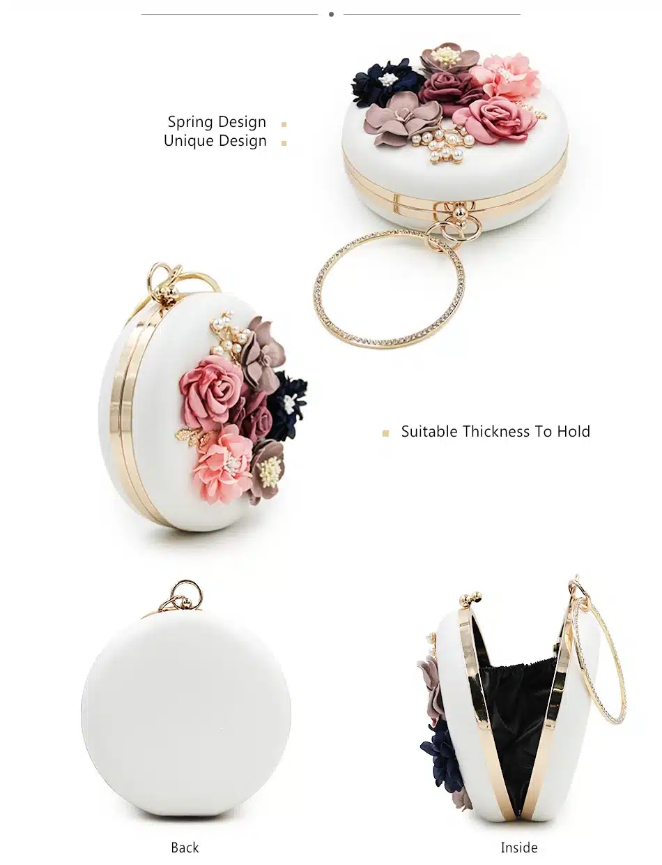 Milisente 2018 New Women Evening Clutches Bags Ladies Flower Wedding Bag Day Clutch Purse Female Party Bag 17