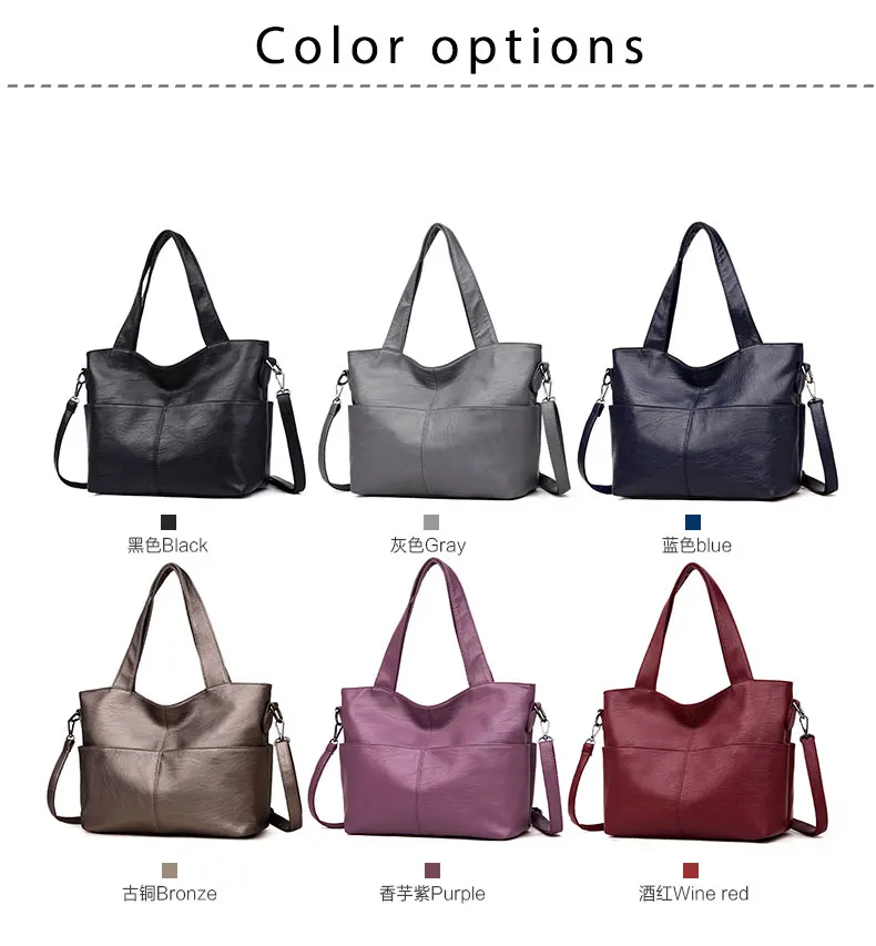 Women Handbag Leather Women Shoulder Bags 2 sets Famous Brand Designer Women Messenger Bags Ladies Casual Tote Bags sac a main 4