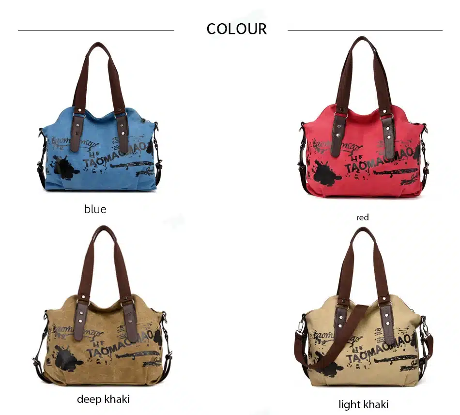 Vintage Graffiti Women's Bag Canvas Handbag Female Famous Designer Shoulder Bag Ladies Tote Fashion Large Sac a Main bolsos Muje 5