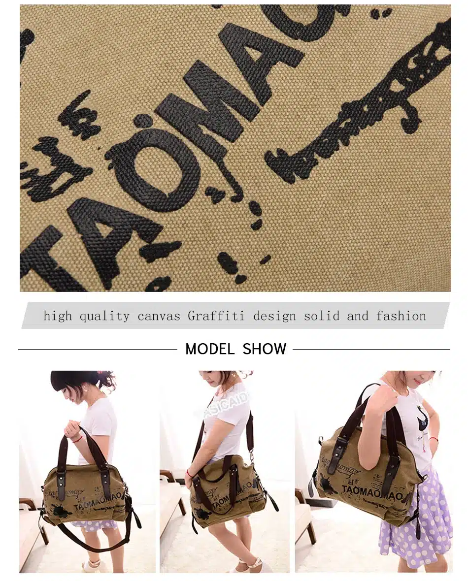 Vintage Graffiti Women's Bag Canvas Handbag Female Famous Designer Shoulder Bag Ladies Tote Fashion Large Sac a Main bolsos Muje 7