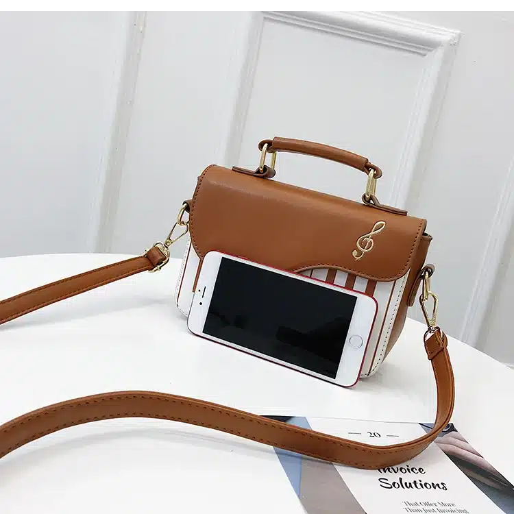Cute Piano Pattern Fashion Pu Leather Casual Ladies Handbag Shoulder Bag Crossbody Messenger Bag Pouch Totes Women's Flap 9