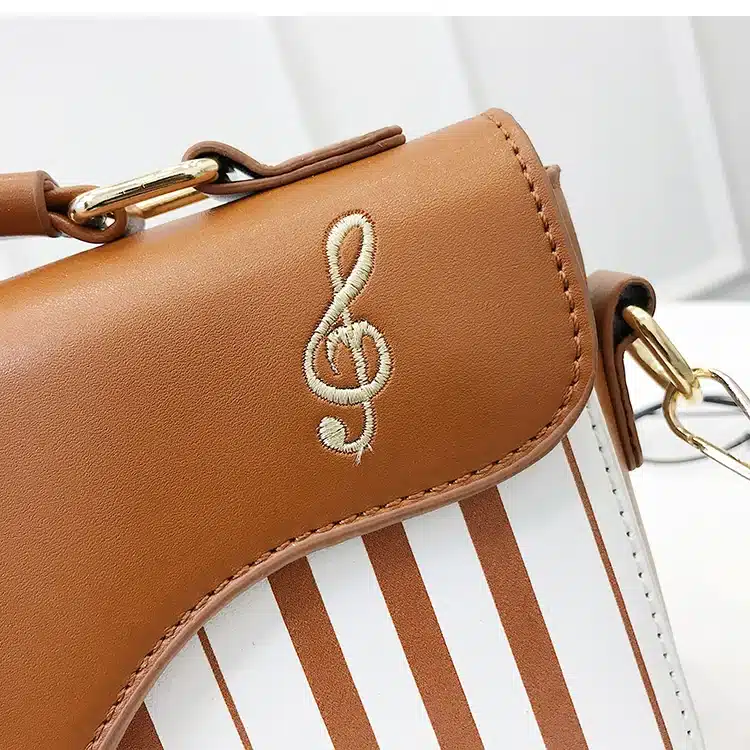 Cute Piano Pattern Fashion Pu Leather Casual Ladies Handbag Shoulder Bag Crossbody Messenger Bag Pouch Totes Women's Flap 13