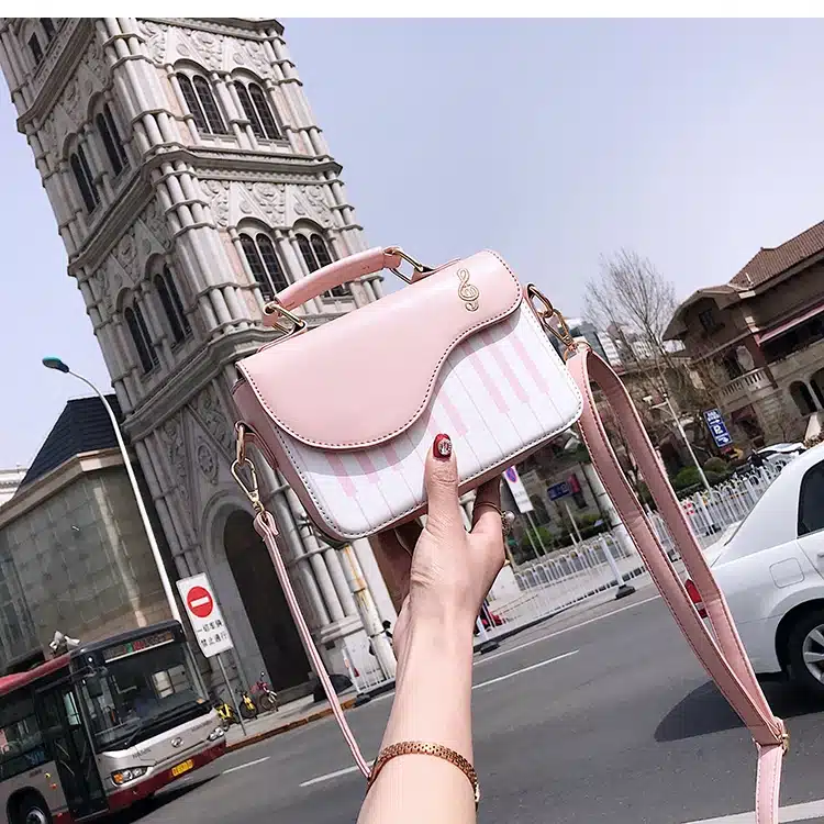Cute Piano Pattern Fashion Pu Leather Casual Ladies Handbag Shoulder Bag Crossbody Messenger Bag Pouch Totes Women's Flap 19