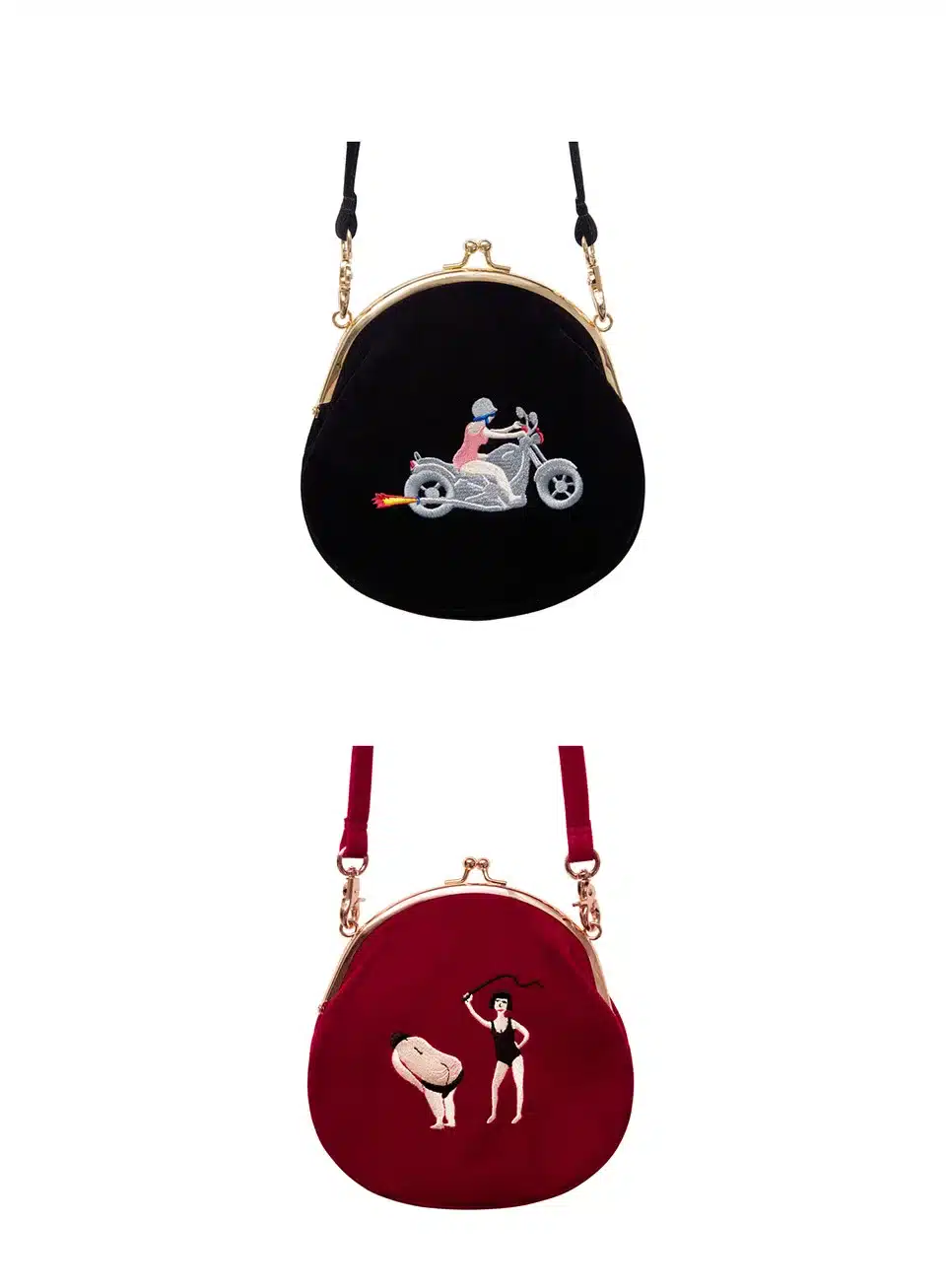 YIZISToRe Vintage Velvet Embroidery Women Messenger Bags In Semi-circle Round Shape Original Designed(FUN KIK) 10
