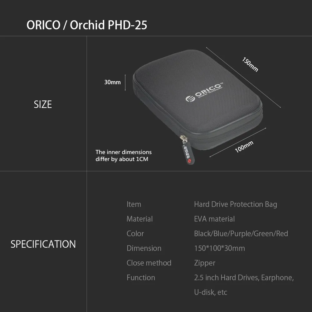 ORICO NylonMultifunction Hard Carrying Case For Cards Earphone Storage Bag Protective Cover 21