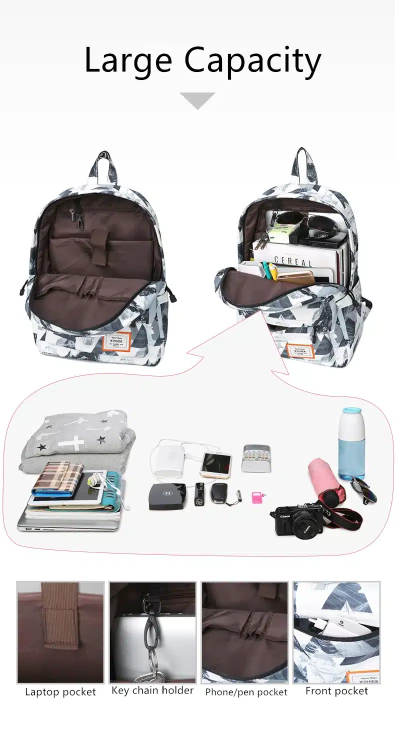 Tourya Casual Women Backpack School Backpacks Bags Bookbag for Teenagers Girls Laptop Backbag Travel Daypack Mochila Feminina 4