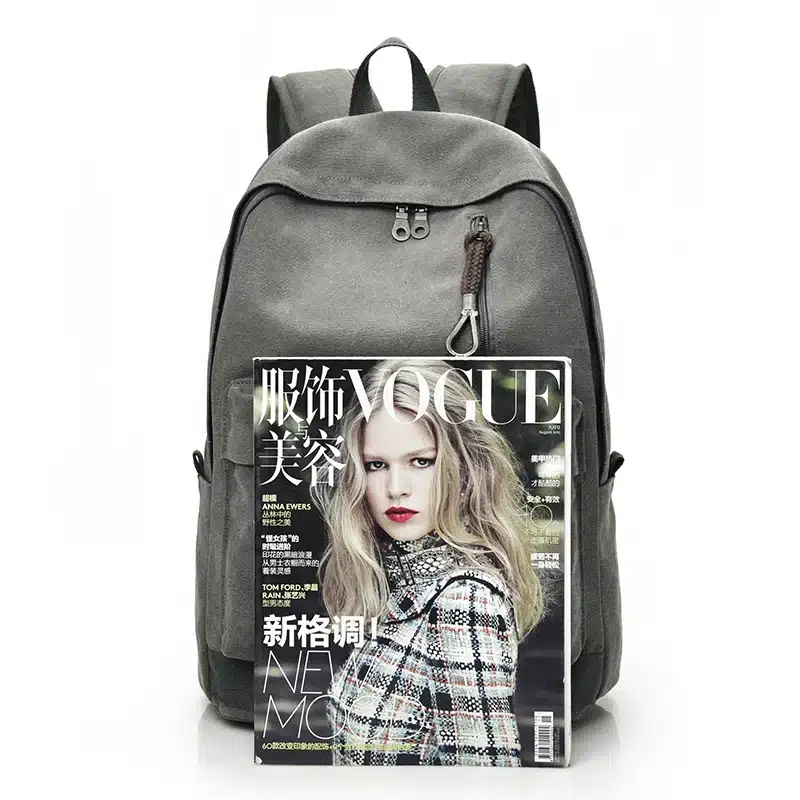 DIDA BEAR 2017 Women Men Canvas Backpacks Large School Bags For Teenager Boys Girls Travel Laptop Backbag Mochila Rucksack Grey 15