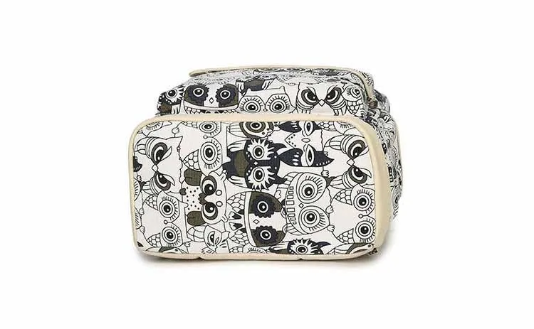 Set Backpack Women Animal Owl Printing Backpack Canvas Bookbags School Backpacks Bags for Teenage girls Bagpack Backbag 15