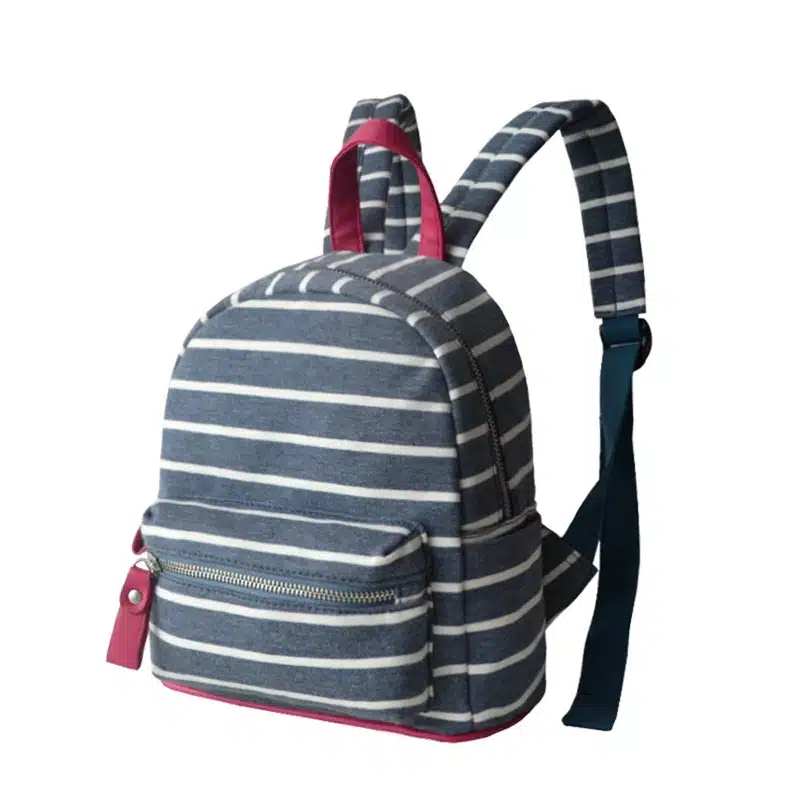 DIDA BEAR Women Small Canvas Backpacks Cute School Backpack For Teenagers Girl Stripe Travel Bag Female Backbag Mochila Rucksack 17
