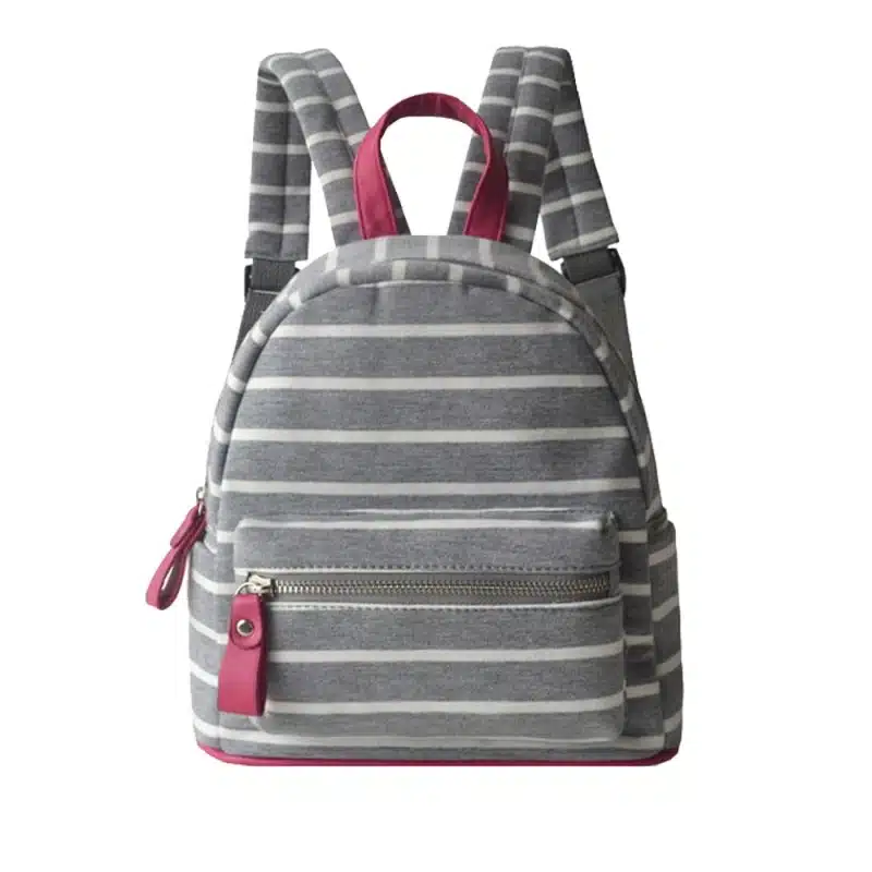 DIDA BEAR Women Small Canvas Backpacks Cute School Backpack For Teenagers Girl Stripe Travel Bag Female Backbag Mochila Rucksack 18
