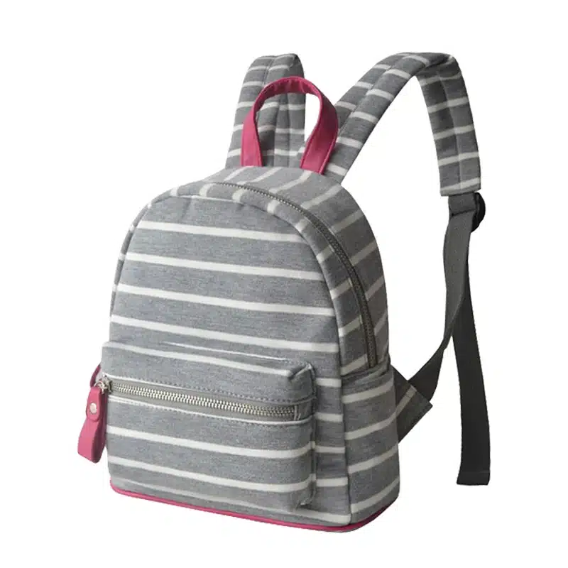 DIDA BEAR Women Small Canvas Backpacks Cute School Backpack For Teenagers Girl Stripe Travel Bag Female Backbag Mochila Rucksack 19