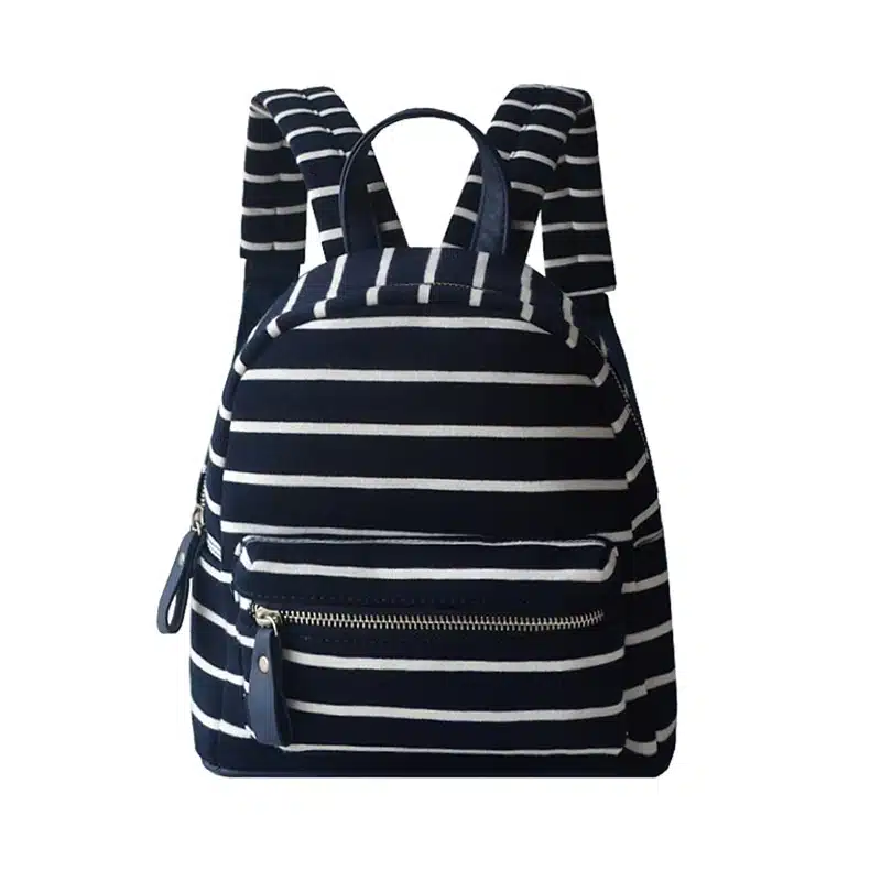 DIDA BEAR Women Small Canvas Backpacks Cute School Backpack For Teenagers Girl Stripe Travel Bag Female Backbag Mochila Rucksack 20