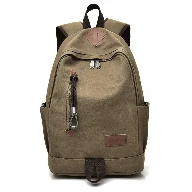 DIDA BEAR New Unisex Men Canvas Backpacks Large School Bags For Teenagers Boys Girls Travel Laptop Backbag Mochila Rucksack Grey 15