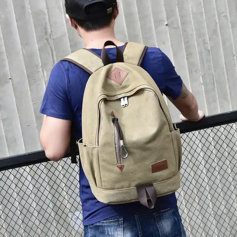 DIDA BEAR New Unisex Men Canvas Backpacks Large School Bags For Teenagers Boys Girls Travel Laptop Backbag Mochila Rucksack Grey 30