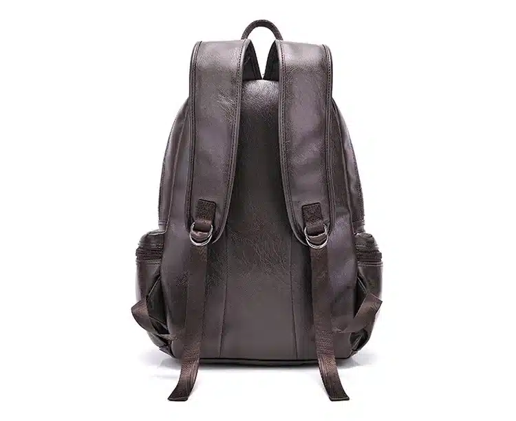AHRI Backpacks for men Bag PU Black Leather Men's Shoulder Bags Fashion Male Business Casual Boy Vintage Men Backpack School Bag 18