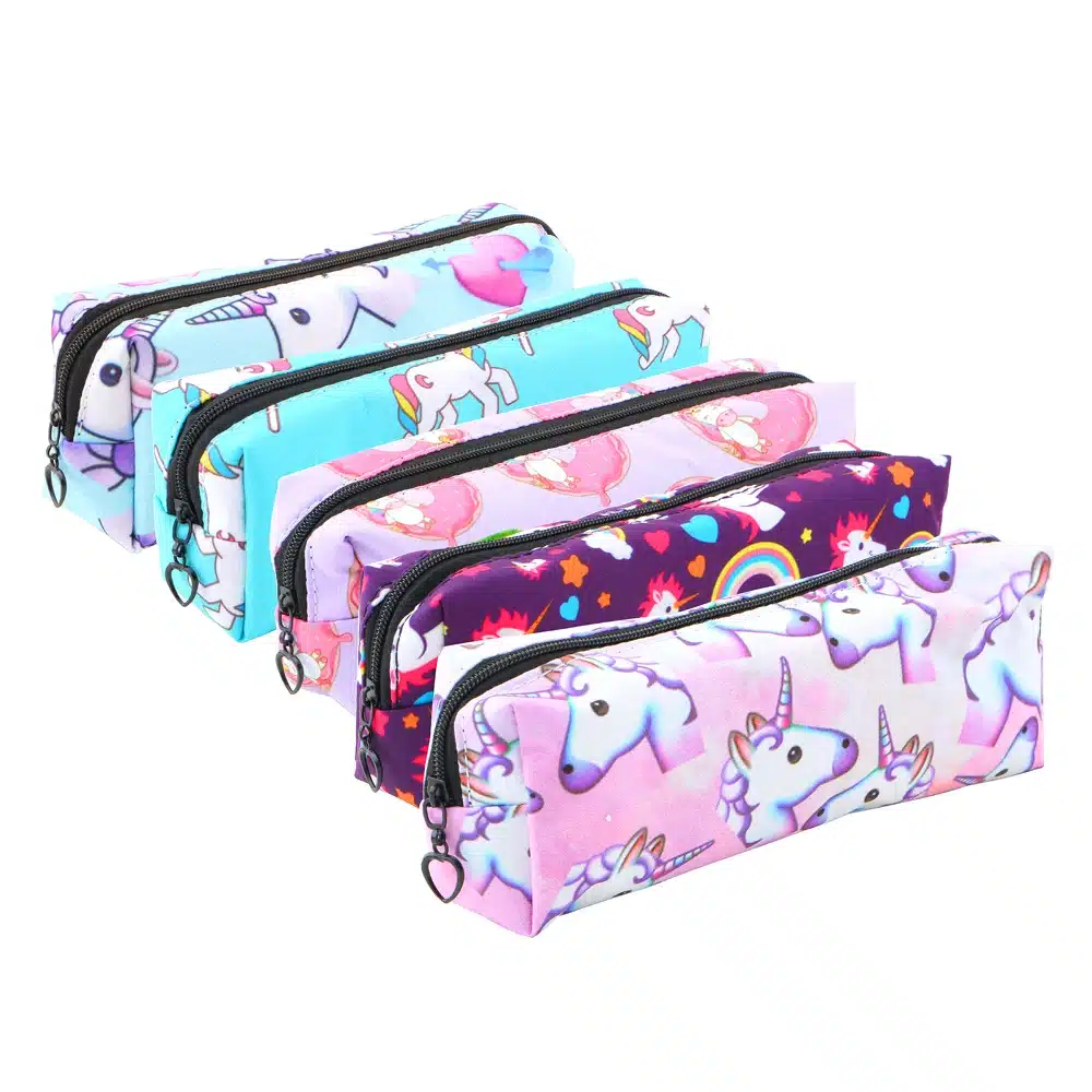 Unicorn Pencil Case Canvas School Supplies Stationery Gift Students Cute Pencil Box Pencil Bag Stationery Office School Supplies 15