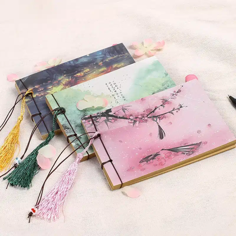 EZONE1PC Chinese Style Vintage Diary Retro NoteBook Sketchbook Stationery Office School Supplies Day Planner Gift for Kids 5