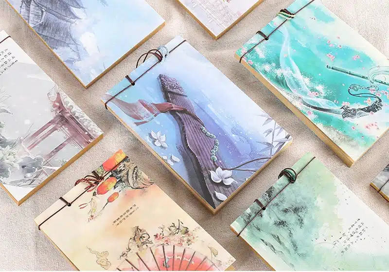 EZONE1PC Chinese Style Vintage Diary Retro NoteBook Sketchbook Stationery Office School Supplies Day Planner Gift for Kids 10