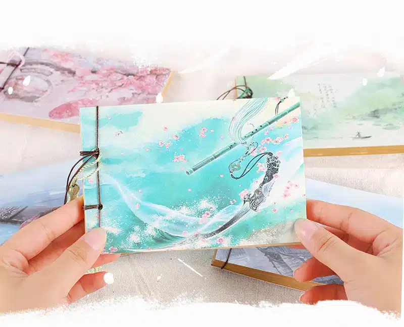 EZONE1PC Chinese Style Vintage Diary Retro NoteBook Sketchbook Stationery Office School Supplies Day Planner Gift for Kids 14
