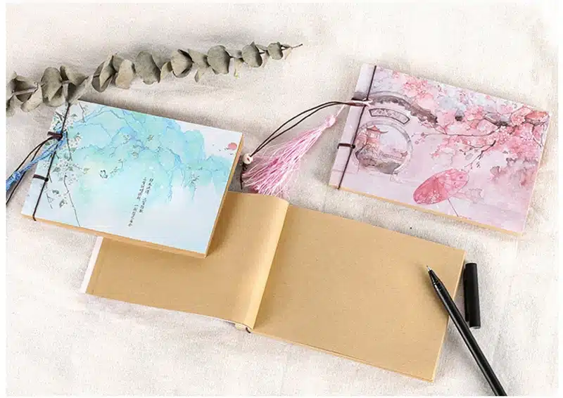 EZONE1PC Chinese Style Vintage Diary Retro NoteBook Sketchbook Stationery Office School Supplies Day Planner Gift for Kids 16