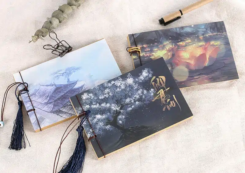 EZONE1PC Chinese Style Vintage Diary Retro NoteBook Sketchbook Stationery Office School Supplies Day Planner Gift for Kids 18