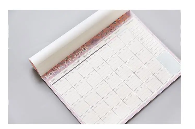 Lovely Floral Monthly Paper Pad 20 Sheets 21*28.5cm DIY Monthly Planner Desk Agenda Gift School Office Supplies Free Shipping 14