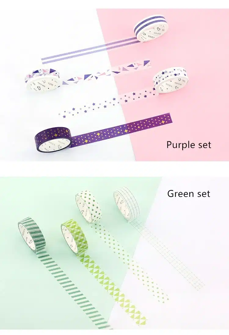 4 pcs Basic rainbow paper washi tape set 15mm*7m color decoration tape masking stickers Scrapbooking School supplies A6871 17