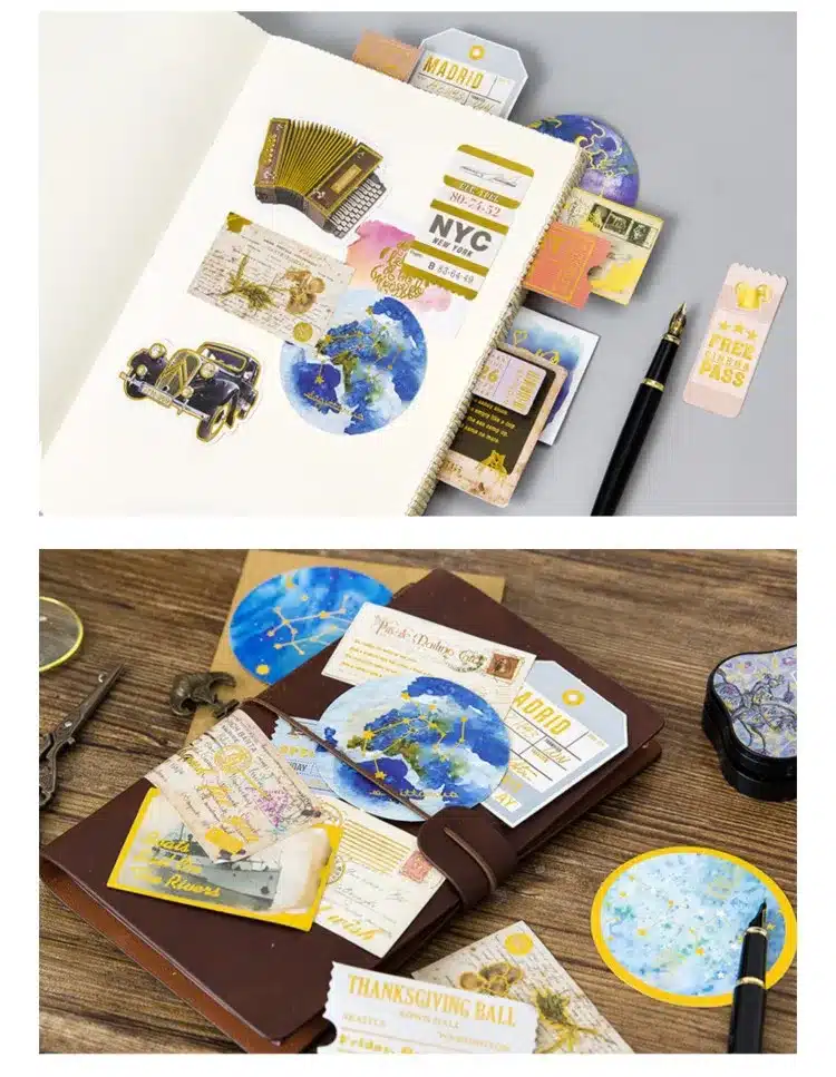 24Pcs/lot Creative Golden Animals Plants Decoration Sticker Diy Ablum Diary Scrapbooking Label Sticker Stationery School Supply 14