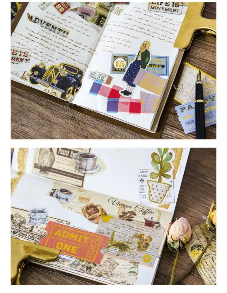 24Pcs/lot Creative Golden Animals Plants Decoration Sticker Diy Ablum Diary Scrapbooking Label Sticker Stationery School Supply 15