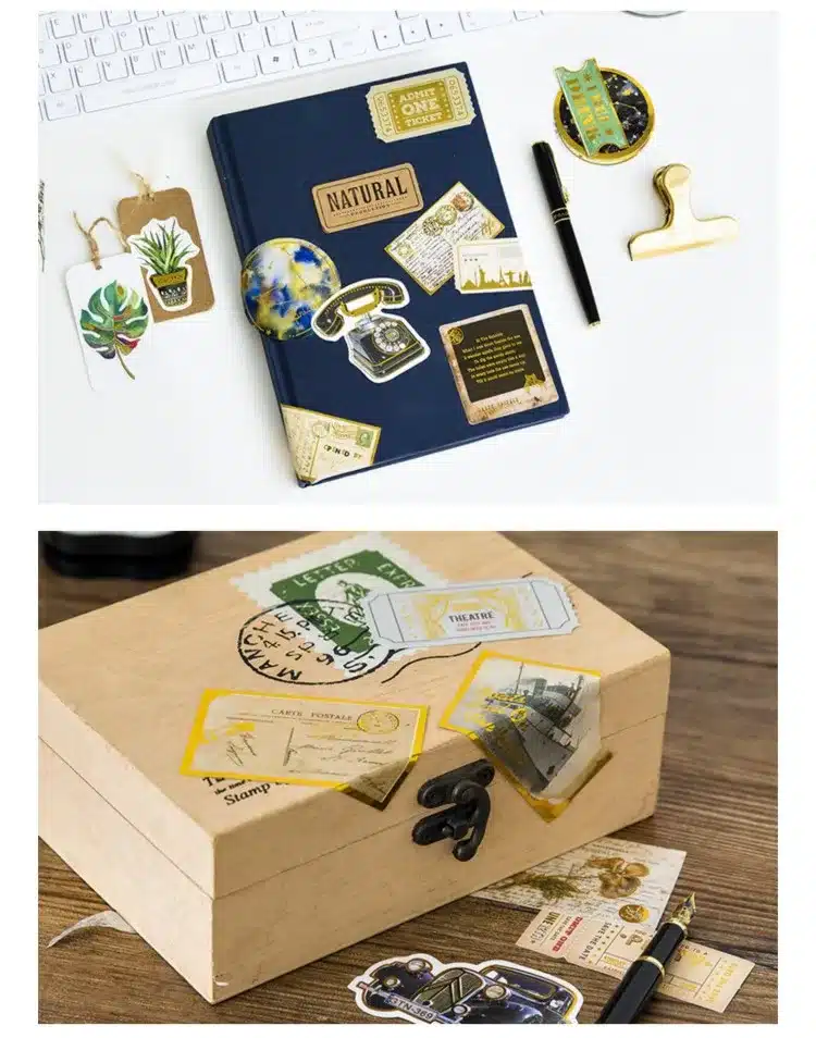 24Pcs/lot Creative Golden Animals Plants Decoration Sticker Diy Ablum Diary Scrapbooking Label Sticker Stationery School Supply 21