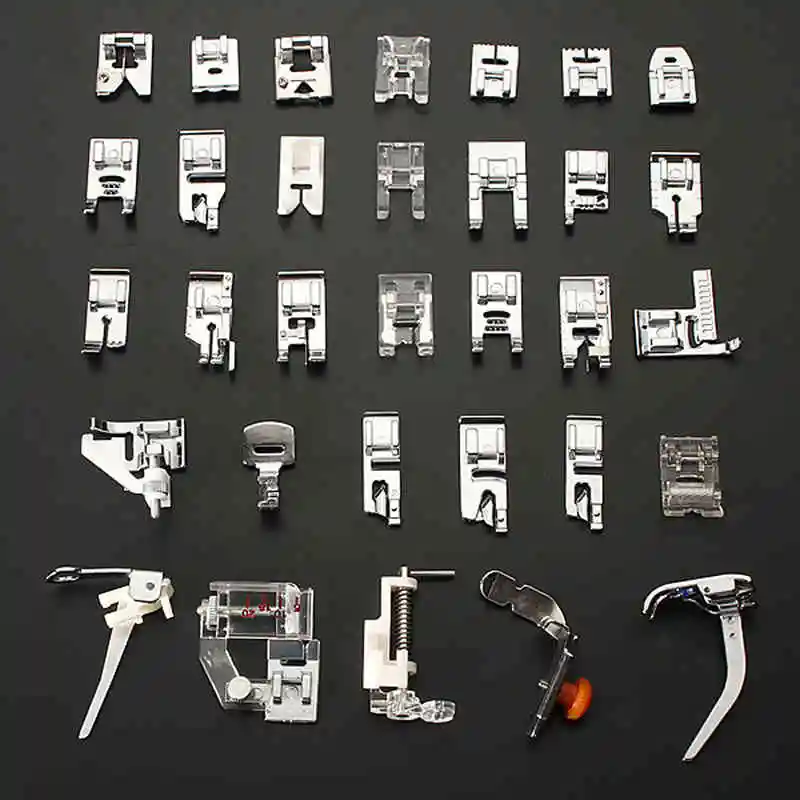Multifunction 32pcs Presser Sewing Machines Foot Feet Snap On Sewing Domestic Household Sewing Tools Set Box 2018Dropshipping 14