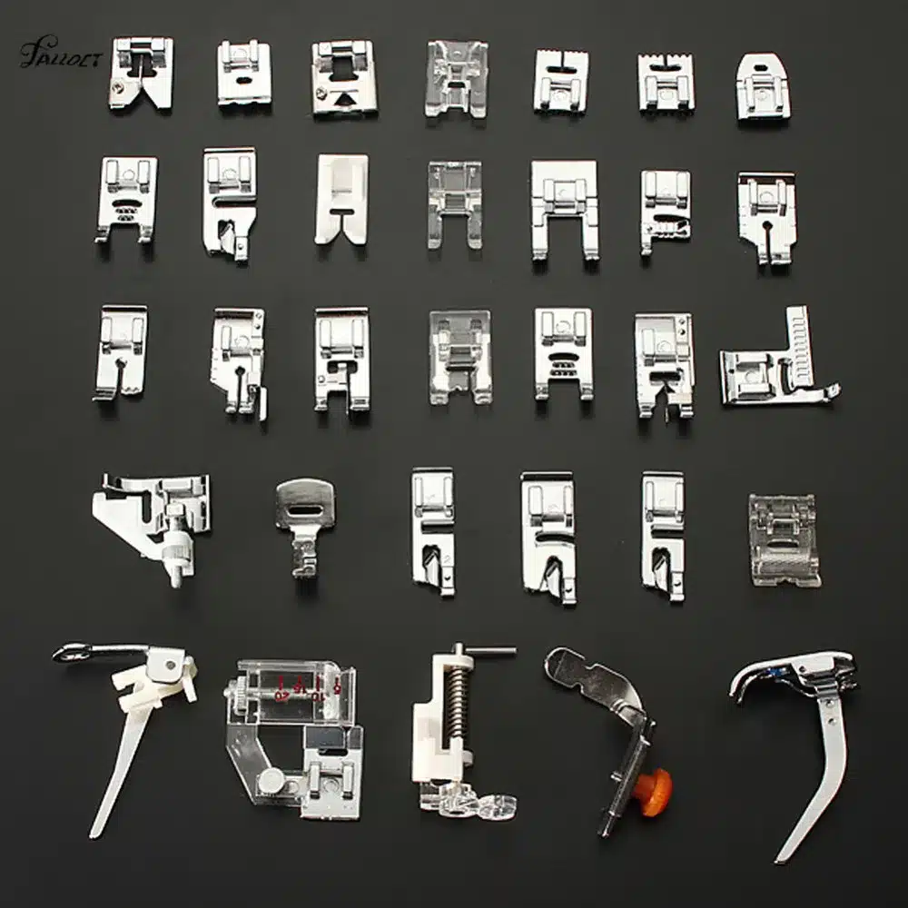 Multifunction 32pcs Presser Sewing Machines Foot Feet Snap On Sewing Domestic Household Sewing Tools Set Box 2018Dropshipping 19