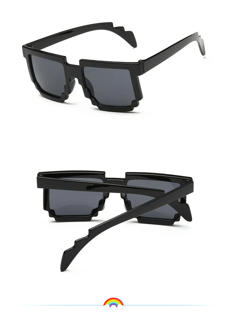 LongKeeper Fashion Kids Sunglasses Smaller Size Minecraft Sunglasses Mosaic Boys Girls Pixel Eyewares With Case Children Gift 20