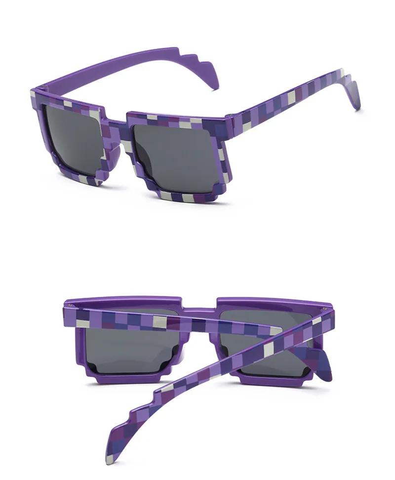 LongKeeper Fashion Kids Sunglasses Smaller Size Minecraft Sunglasses Mosaic Boys Girls Pixel Eyewares With Case Children Gift 26