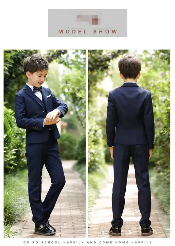 5pcs/set Boys Blazer Suits Kid Boy Wedding Suits Black Blue and Red Blazer Dress Costume Garcon Formal Blazer Suits 4