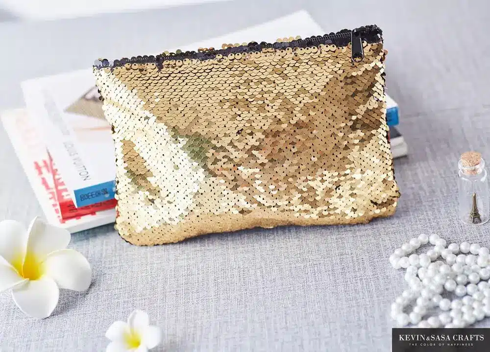 New Gold Pencil Case Reversible Sequin School Supplies Bts Stationery Gift Cute Pencil Box Pencilcase School Tools Pencil Cases 16