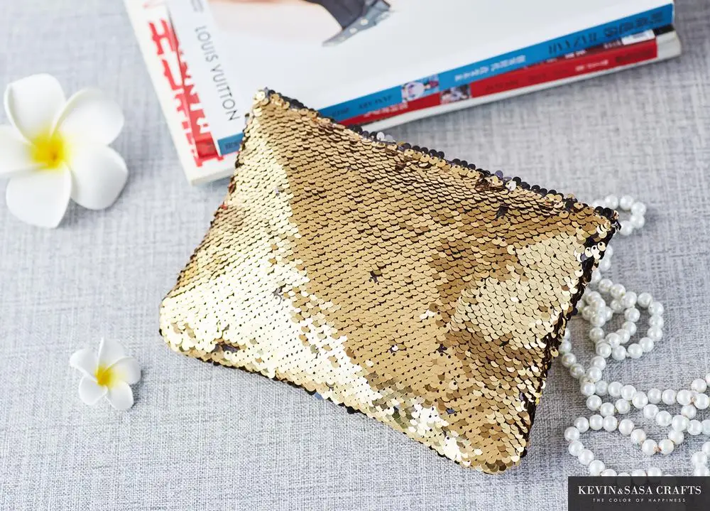 New Gold Pencil Case Reversible Sequin School Supplies Bts Stationery Gift Cute Pencil Box Pencilcase School Tools Pencil Cases 27