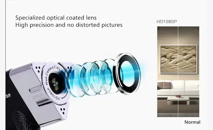 AONI Webcam 1920*1080 HD Computer Web Cam For Laptop Desktop Smart TV USB Plug and Play Low-light Gain 1080P Web Camera With MIC 3