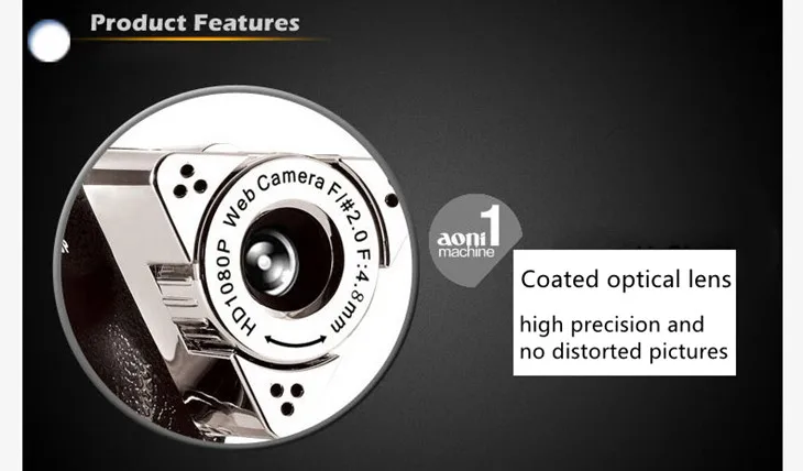 AONI Webcam 1920*1080 HD Computer Web Cam For Laptop Desktop Smart TV USB Plug and Play Low-light Gain 1080P Web Camera With MIC 8