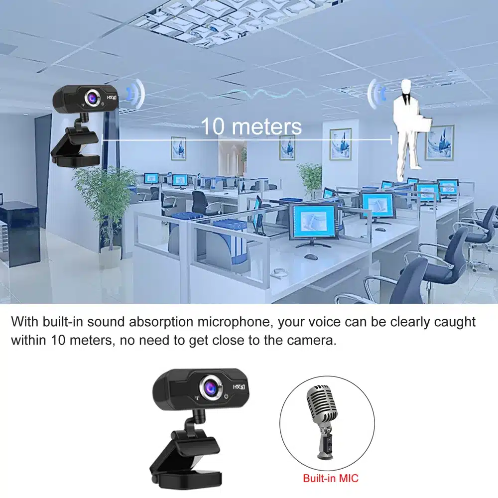 HXSJ S50 USB Web Camera 720P HD 1MP Computer Camera Webcams Built-in Sound-absorbing Microphone 1280 * 720 Dynamic Resolution 14