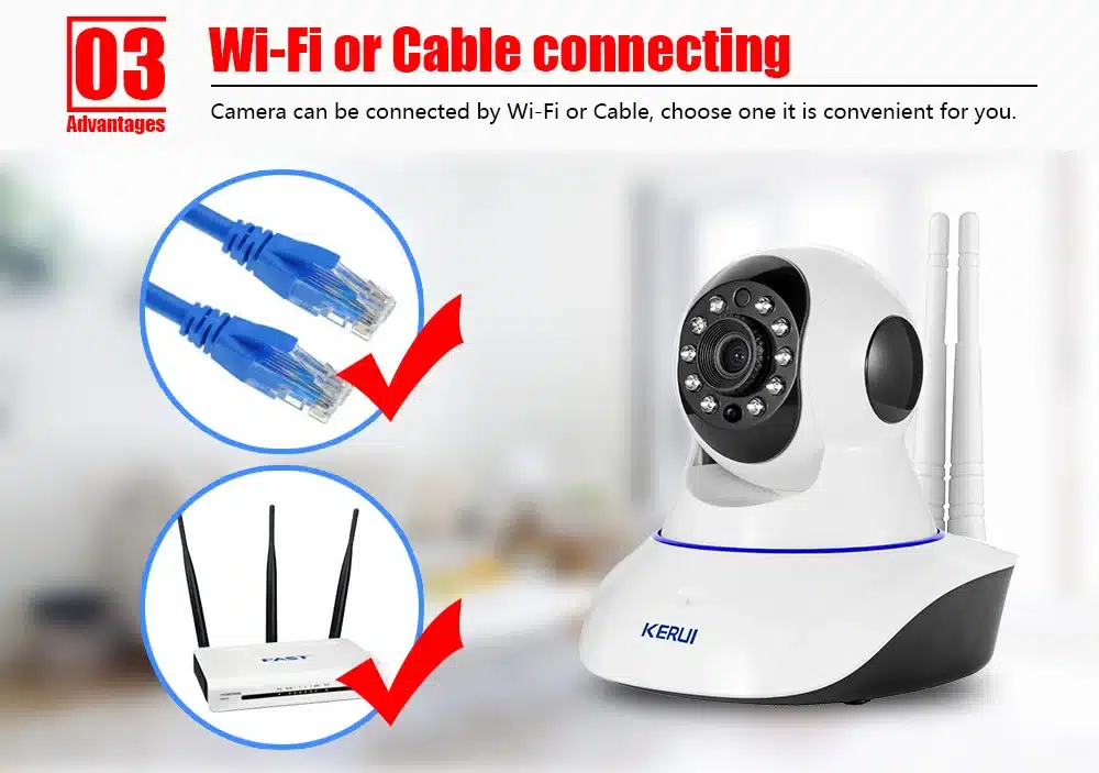 KERUI N62 Wireless Network camera 720P HD WiFi IP camera Webcam Home Security Camera Surveillance PnP P2P APP Pan Tilt IR Cut 21
