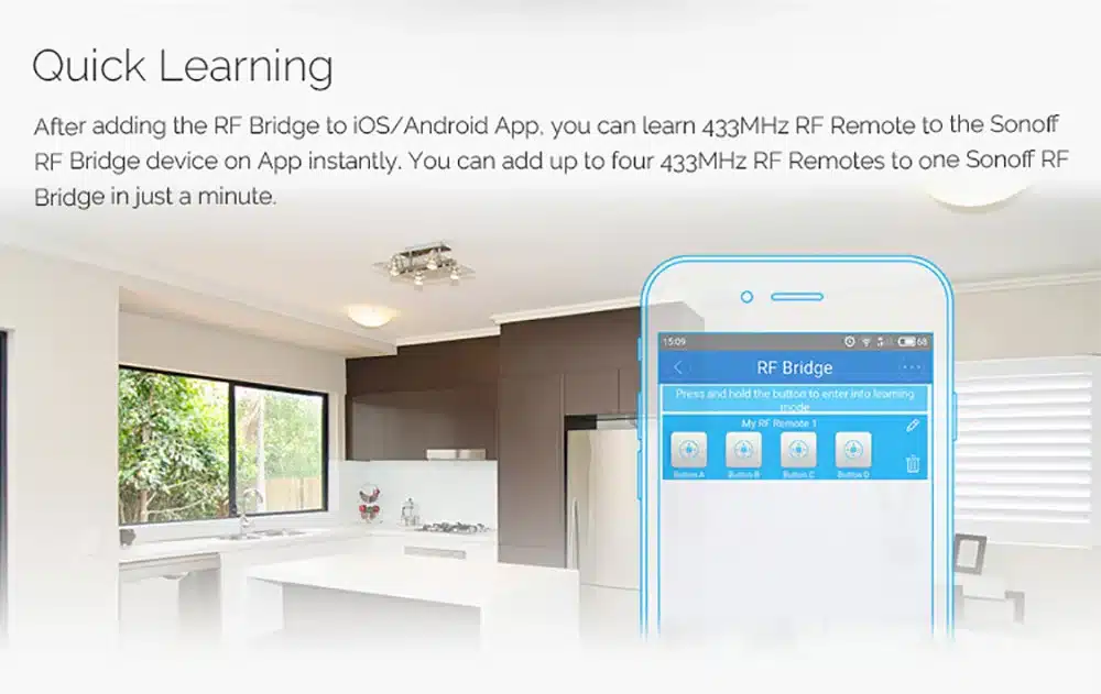 Smart Home Automation Sonoff RF Bridge WiFi 433 MHz Universal Switch Intelligent Domotica Wi-Fi Remote RF Controller 2