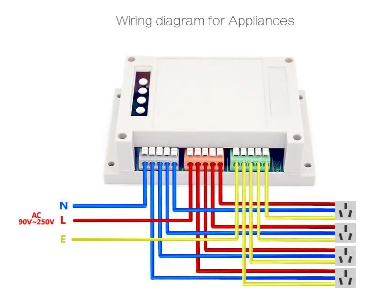 Itead Sonoff 4ch Channel Din Rail Mounting WiFI Switch Smart Home Automation Module on/off Wireless Timer Diy Switch 10A/2200W 15