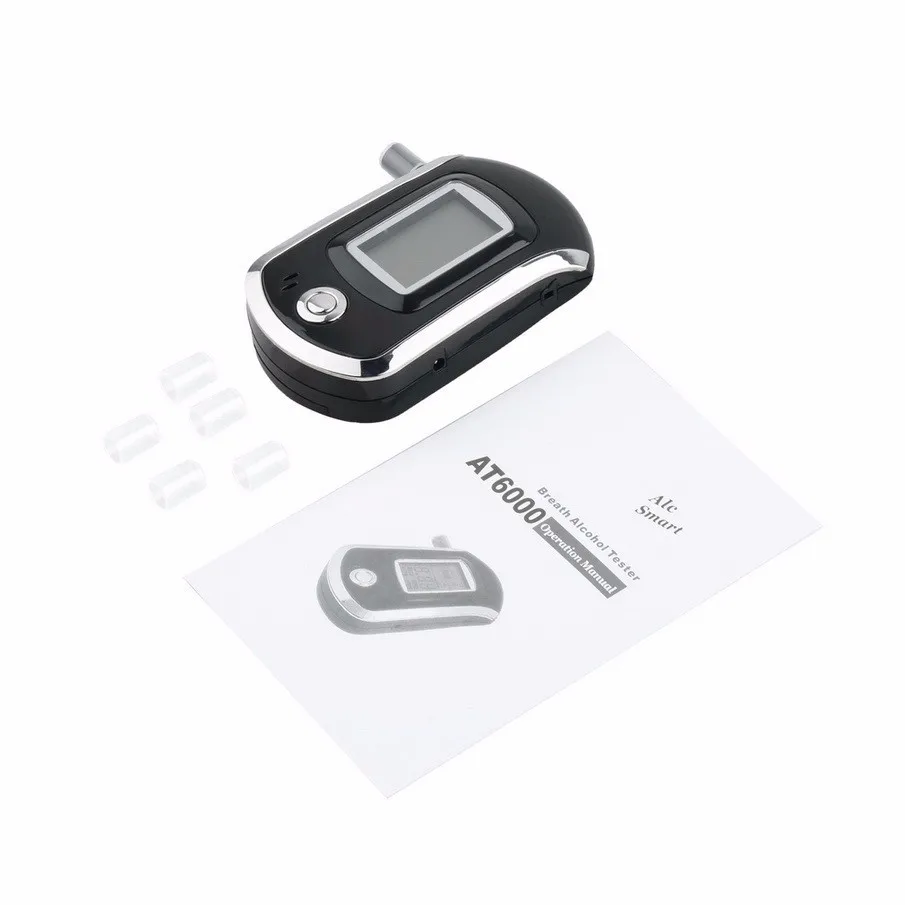2017 Professional Mini Police Digital LCD Screen Breath Alkohol Alcohol Tester Breathalyzer AT6000 Bafometro Alcoholimetro 19