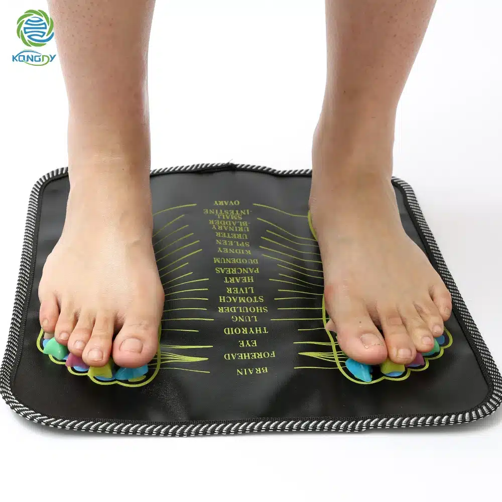 KONGDY 1 Piece Acupuncture Cobblestone Colorful Foot Reflexology Walk Stone Square Foot Massager Cushion for Relax Body 4