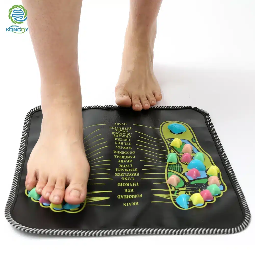 KONGDY 1 Piece Acupuncture Cobblestone Colorful Foot Reflexology Walk Stone Square Foot Massager Cushion for Relax Body 5