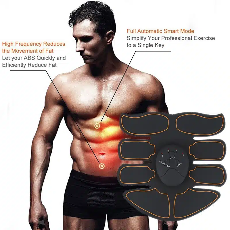 New EMS Abdominal Muscle Exerciser Trainer Smart ABS Stimulator Fitness Gym ABS Stickers Pad Body Loss Slimming Massager Unisex 2