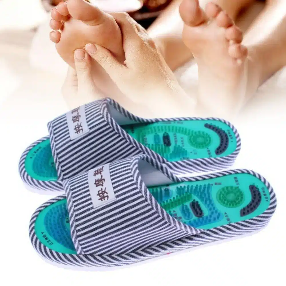Healthy Striped Pattern Reflexology Foot Acupoint Slipper Massage Promote Blood Circulation Relaxation Foot GOOD Care Shoes 25cm 6