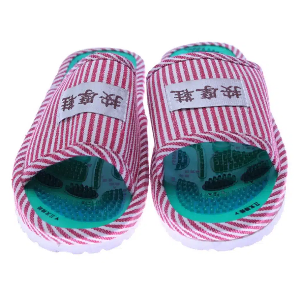 Healthy Striped Pattern Reflexology Foot Acupoint Slipper Massage Promote Blood Circulation Relaxation Foot GOOD Care Shoes 25cm 10