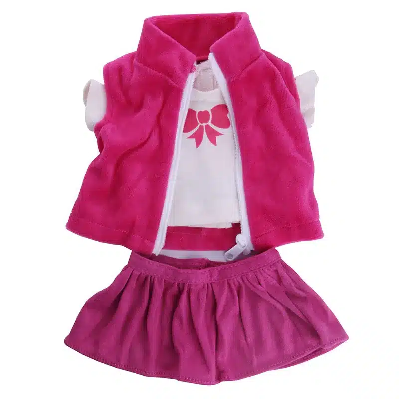 3 Items A Set 18 Inch American Girl Doll Clothes Jeans Coat +skit +white Shirt for 43cm Zapf Baby Dolls Suit Wear 3